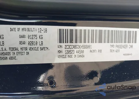 2019 Chrysler 300 300S from USA, damaged, VIN 2C3CCABG3KH566001